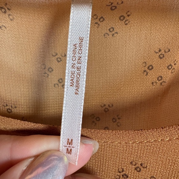Free People Tan Patterned Mini Dress-NWOT EXCELLENT LIKE NEW - Picture 8 of 11